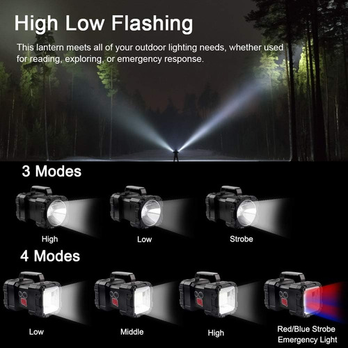 Alpswolf Linterna Recargable Led 10000 4 Modos Banco Energía
