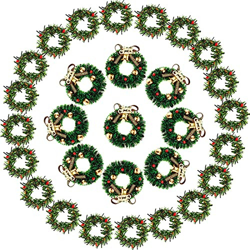 30 Piezas De Miniaturas De Corona De Navidad Casa De Mu...
