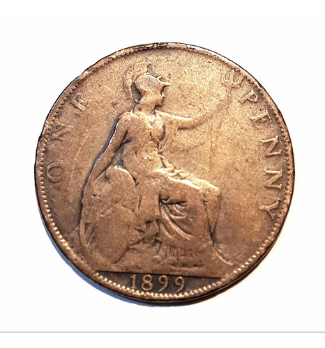 1 Centavo Gran Bretaña 1899 Reina Victoria,bronce 9,4 Gr. (Usado)