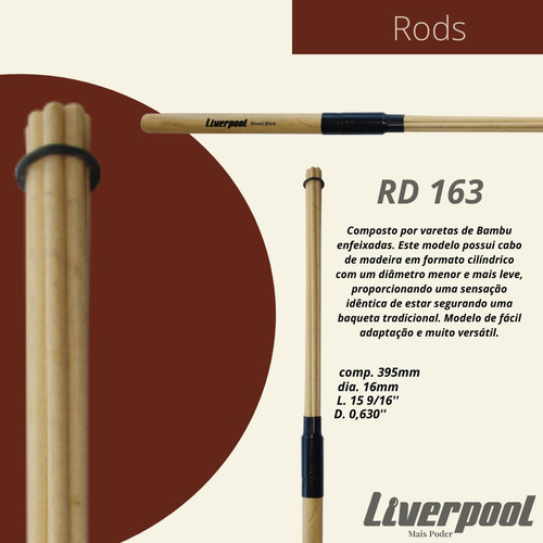 Baqueta De Bambu Wood Stick Par Rd 163 Liverpool