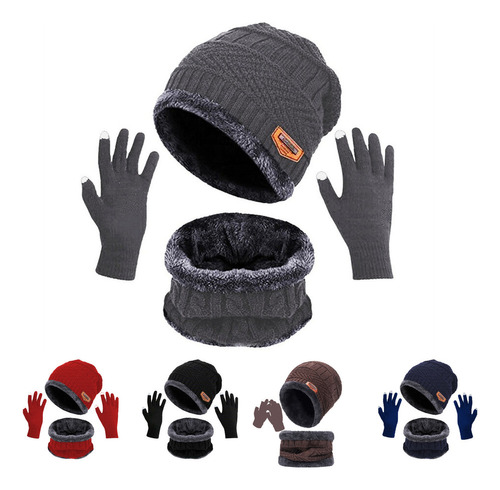 Juego De Tres Guantes For Gorro Y Bufanda Acolchados De Ter