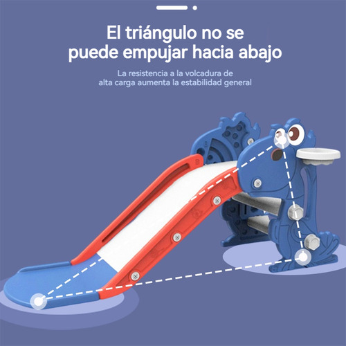 Juegos De Niños Resbaladilla Tobogán Con Canasta Baloncesto Azul