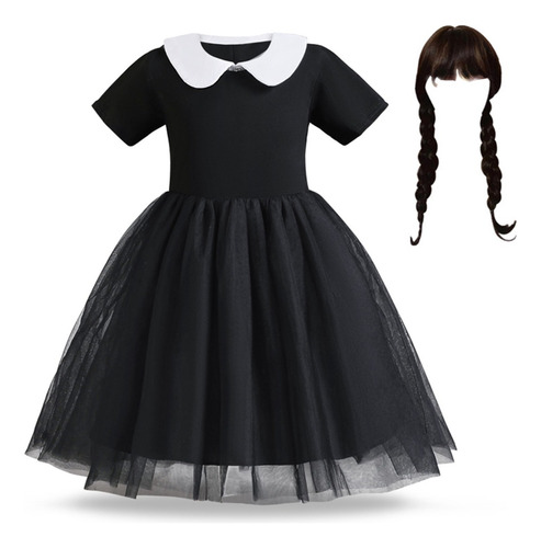 Vestido Wednesday Addams Para Niñas Y Niños, Ropa De Fiesta