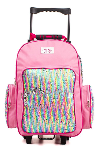 Mochila Con Carro Escolar  Lentejuelas 5182