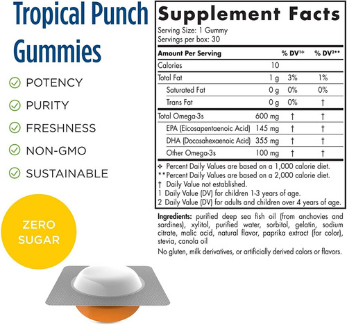 Imagem 6 de 9 de Ômega 3 Dha Infantil 600mg 30 Gomas Nordic Naturals