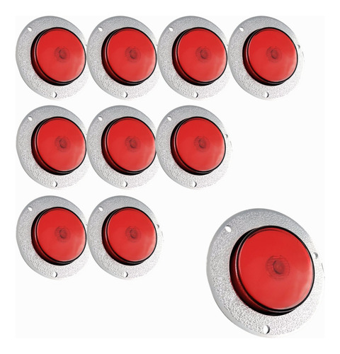 Plafón Led Redondo Univ. 2 Pulgadas Led Y Gel Rojo 10 Pzas.