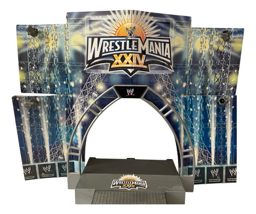 Wrestlemania 24 Stunt Action Ring Set 2009 Con Caja Incomple Negro (Usado)