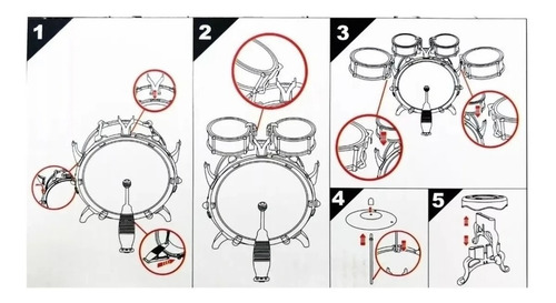 Bateria Infantil Rock Party Com Banquinho Banqueta Meninos