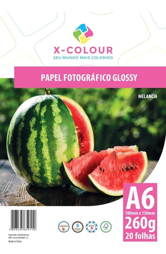 Imagem 1 de 1 de Papel Fotografico Glossy A6 260g M² 100 Folhas X-colour