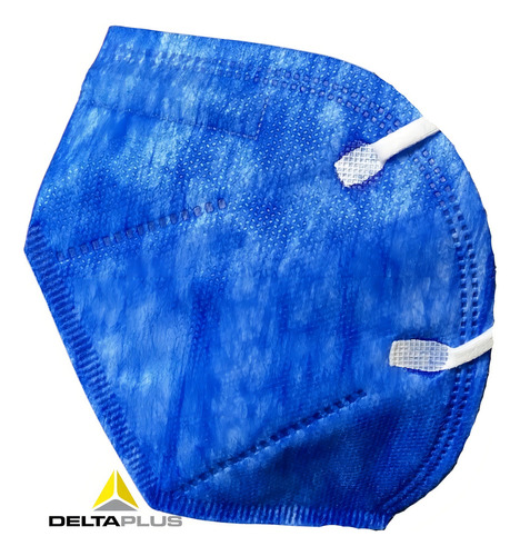 Mascarilla Pff2 sin válvula respiratoria N95 Ca, kit 100 unidades, color azul