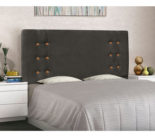 Cab Santorini Spz 160cm Queen Suede - Doce Sonho Móveis Cor Cinza-1104