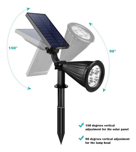 Luces Solares Para Exteriores, 2 En 1, Focos Solares Aj...