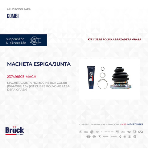 Kit Macheta Junta Homocineticacubre Polvo Combi 1.6 1.8 Lts
