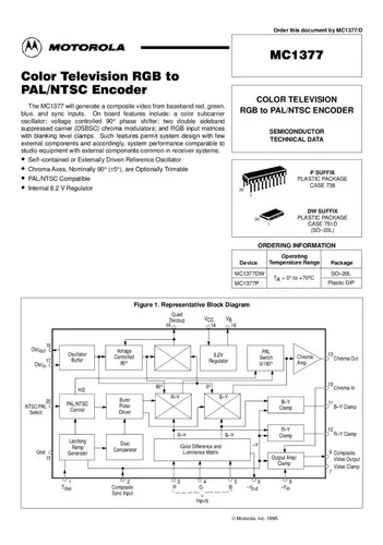 Mc1377 Colot Tv Rgb To Pal / Ntsc Encoder