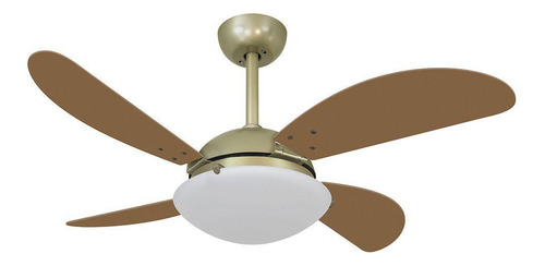 Ventilador De Teto Volare Gold Ouro Velho Fly Natural 220v Cor das pás Mdf Diâmetro 45 cm Material das pás MDF Quantidade de pás 4