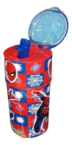 Botella Infantil Spiderman Con Pico 350ml 1056 Playking Color Rojo Y Azul