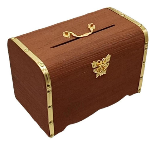 X Caja De Almacenamiento De De Madera Antigua, Con Candado Y