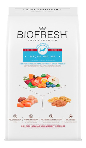 Alimento Biofresh Super Premium para cão senior de raça média sabor mix em sacola de 10.1kg