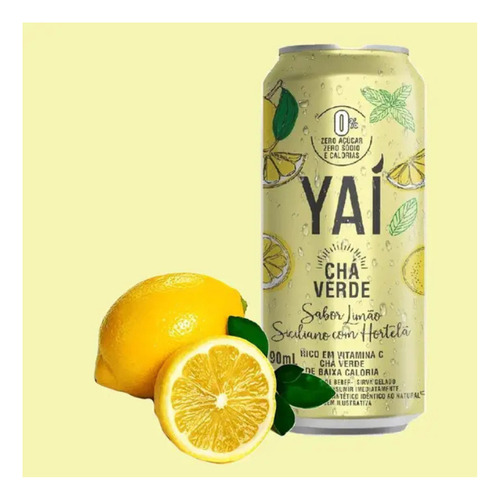 Cha Verde Sabor Limao Siciliano Com Hortelã 290ml Yaí