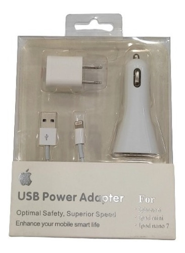 Cargador iPhone 5 / 6 / 7 Kit 3 En 1 Tienda Fisica
