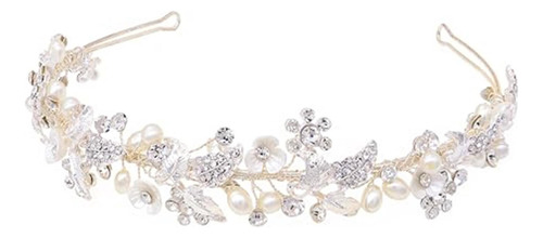 Diadema De Novia Con Diamantes De Imitación Y Perlas Hecha A