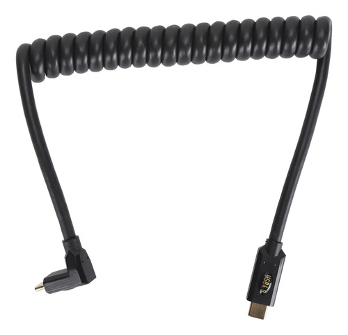 Cabo Em Espiral Usb 4.0 Tipo C De 40 Gbps Retrátil A 3,3 Pés