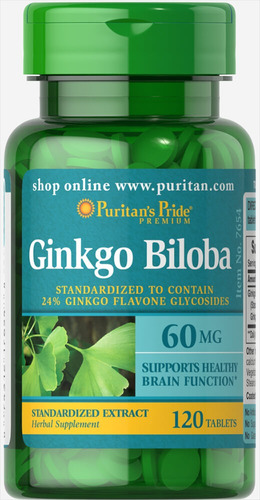 Puritan S Pride Ginkgo Biloba 60 Mg Con 120 Tabletas Sabor Sin Sabor