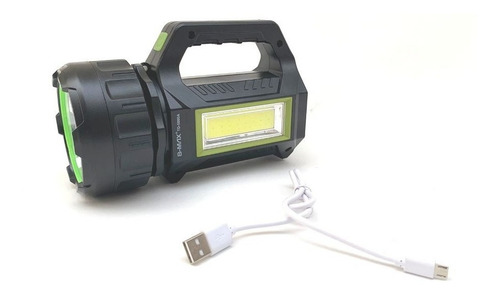 Refletor Holofote Emergência Led Recarregável Portátil Carcaça Verde-musgo Luz Branco-frio