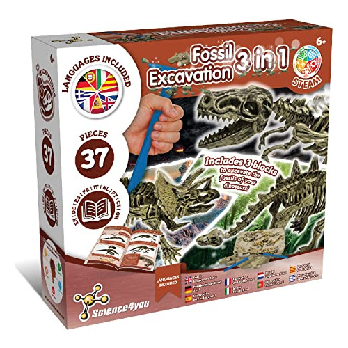 Science4you Dinosaur Fossil Excavation 3 In 1 - Fossil Diggi