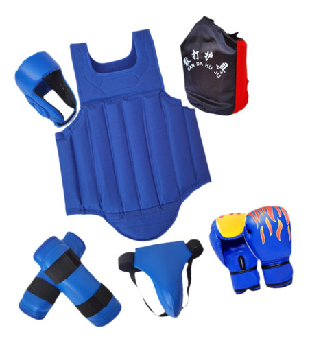 Sanda Gear Set Equipo De Protección De Color Azul L
