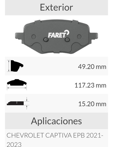 Balatas Traseras Chevrolet Captiva Epb 2021 2022 2023