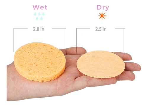Esponjas Faciales Cosmeticas Comprimido 100pz Color Amarillo