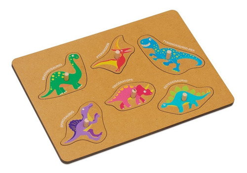 Juego Encastre Madera Con Agarre Didácticos Infantil Niños Color Frutas