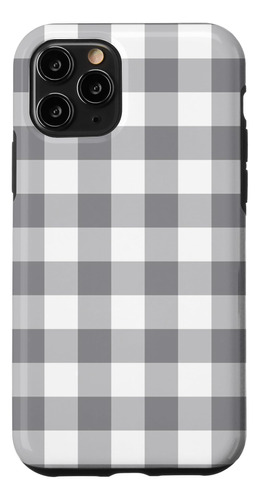 iPhone 11 Pro Gris Negro Gingham Patrón Rú B08gwhp5fj_300324