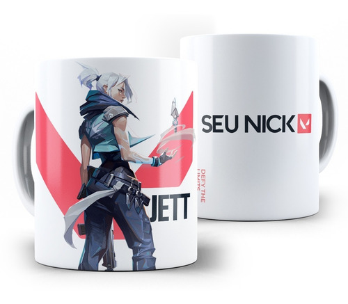 Imagem 4 de 8 de Kit 2x Canecas Valorant Cerâmica Nome Personalizado