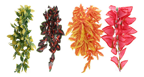 Plantas Artificiales Para Reptiles, 4 Unidades, Reptiles Rea