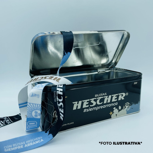 Imagen 6 de 7 de Caja Metalica Bujias Hescher, Edicion Qatar 2022 Mundial