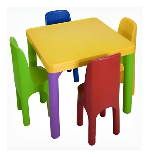 Mesa Infantil Com 4 Cadeiras Rotoplas