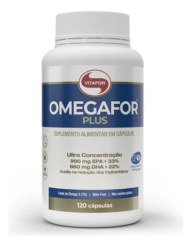 Ômega 3 Omegafor Plus - Selo Ifos - 120 Cápsulas - Vitafor Sabor Neutro