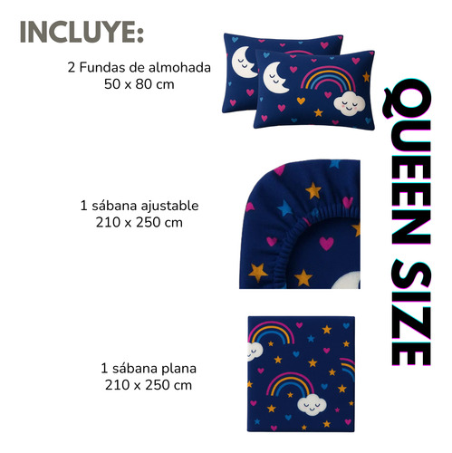 Juego De Sábanas Polar Térmica Duvló Ideal Para El Frio Azul Queen