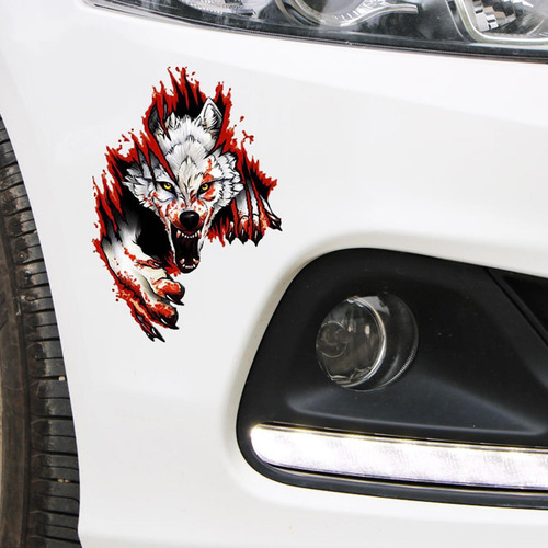 Pegatina 3d Con Diseño De Cabeza De Lobo Para Coche, Diseño