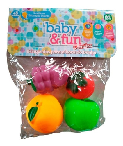 Brinquedo Frutas De Borracha Para Banho Comidas Macio