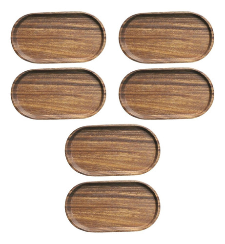Doitool 6pcs Platos Para Servir De Madera Pequeños Para Té O