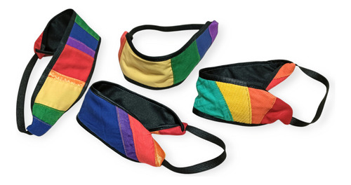 Vincha De Diseño Para El Pelo Tela Lgbt Upcycling Patchwork Lgbt Doble Borde Negro