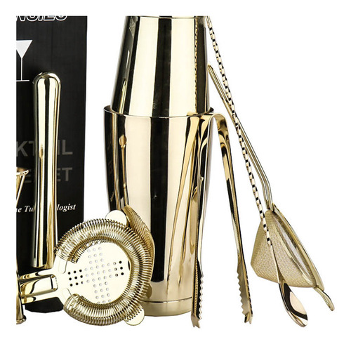 8pcs Shaker Cocktail Mixer Home Bar De Herramientas Dorado