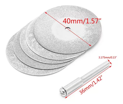 10 Disco Corte Diamante Para Taladro Mototool 40mm + Vastago