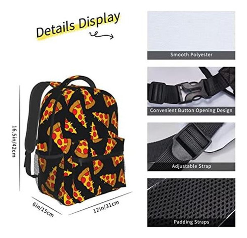 Mochila Para Hombre Mochila Para Mujer Doodle Pizza Imprimir