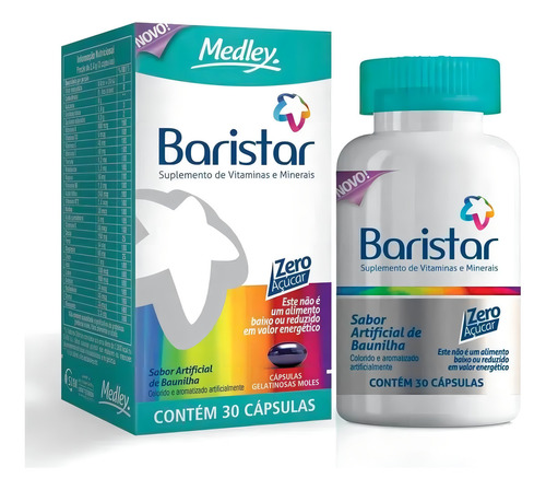 Baristar Zero Açúcar Baunilha 30 Cápsulas Gel Mole Baunilha