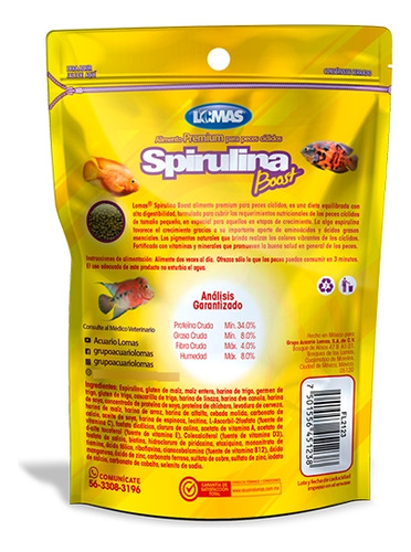 Alimento Lomas Spirulina Boost P/ciclidos 70 Gr