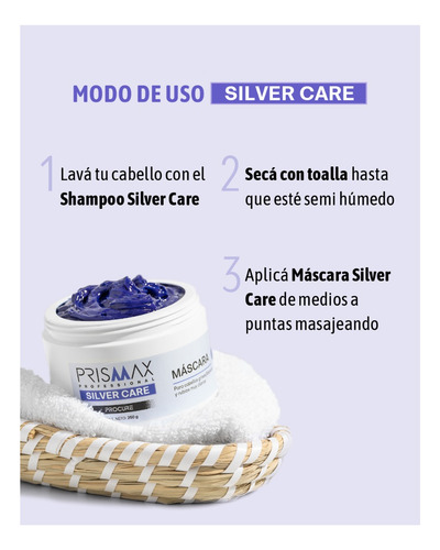 Prismax Silver Care Mascara Capilar Matizadora 250g X3